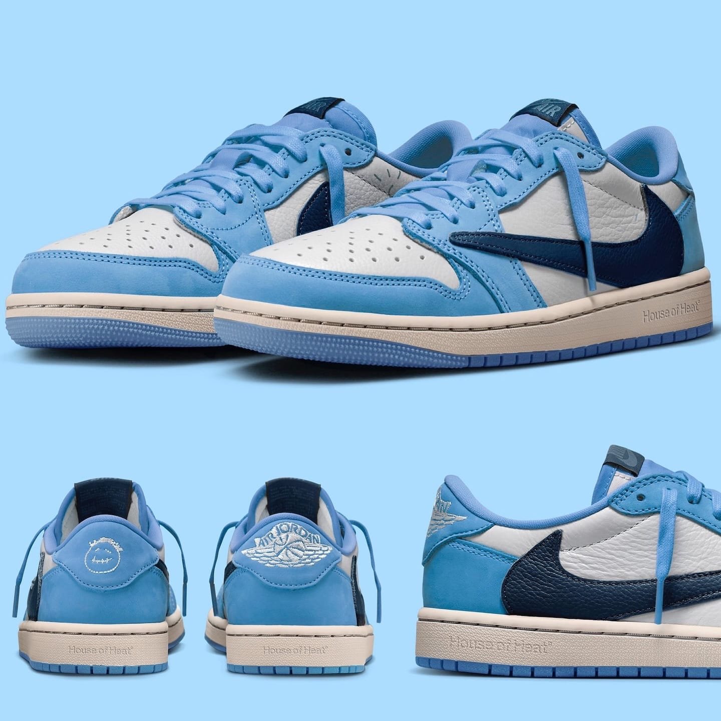 High Quality Nike Air Jordan 1 Low X Travis Scott UNC Blue Semi UA - Image 5