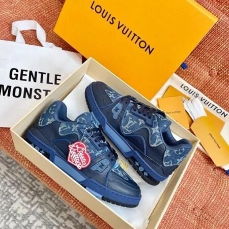 Buy First Copy Louis Vuitton X Nigo Trainer 2024 Denim Shoes Online India