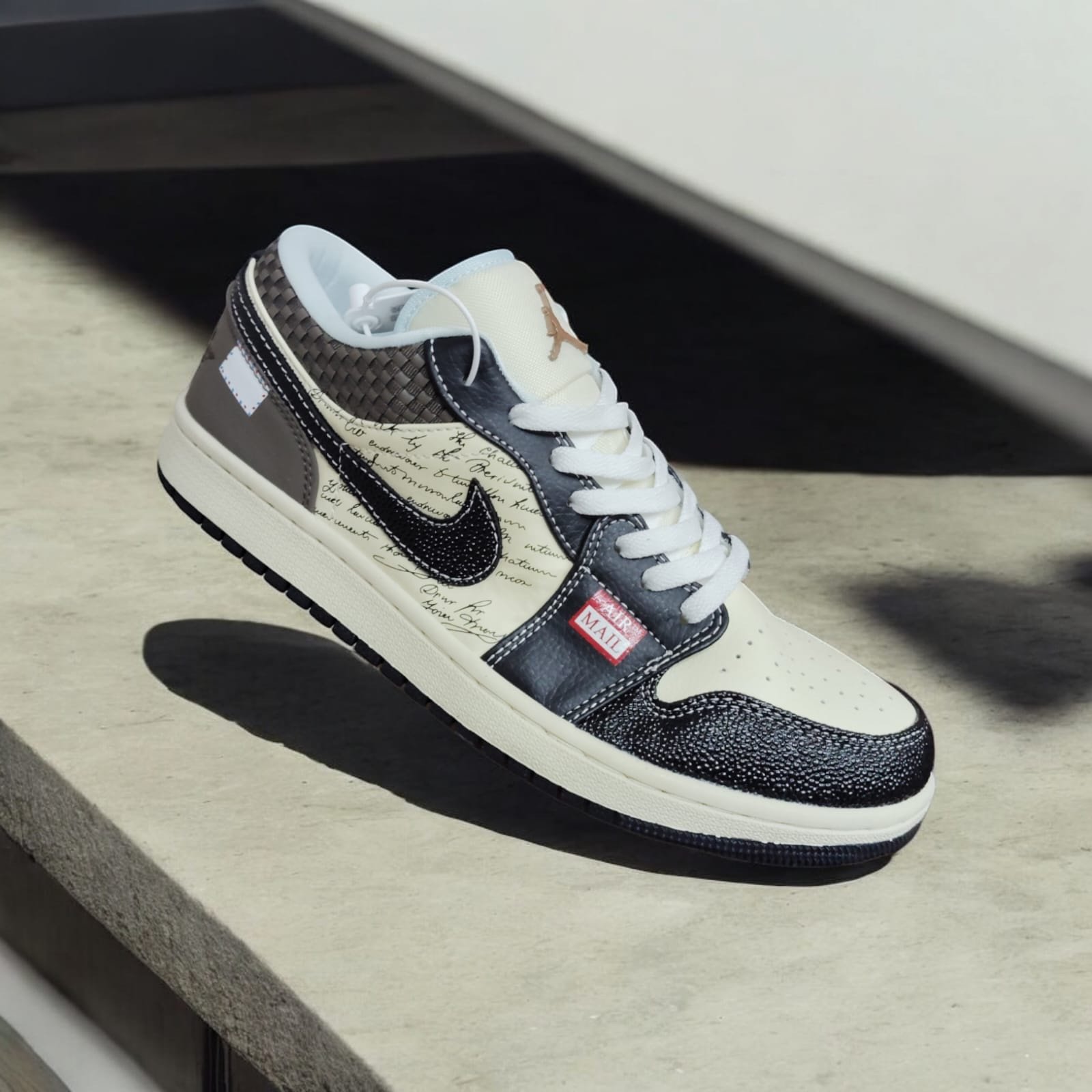 7A Quality Nike Air Jordan 1 Low Print Mail Brown - Image 3