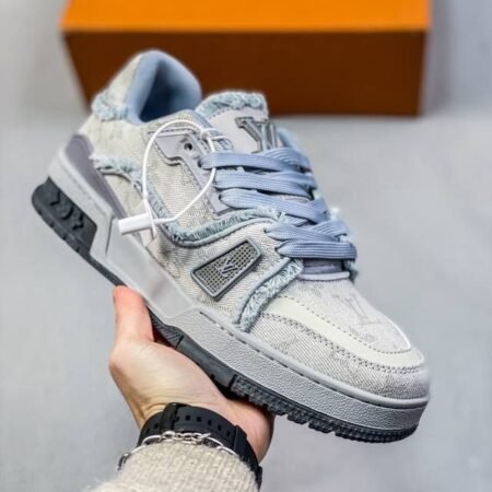 Buy First Copy Louis Vuitton Trainers Ash Denim Grey Shoes online india