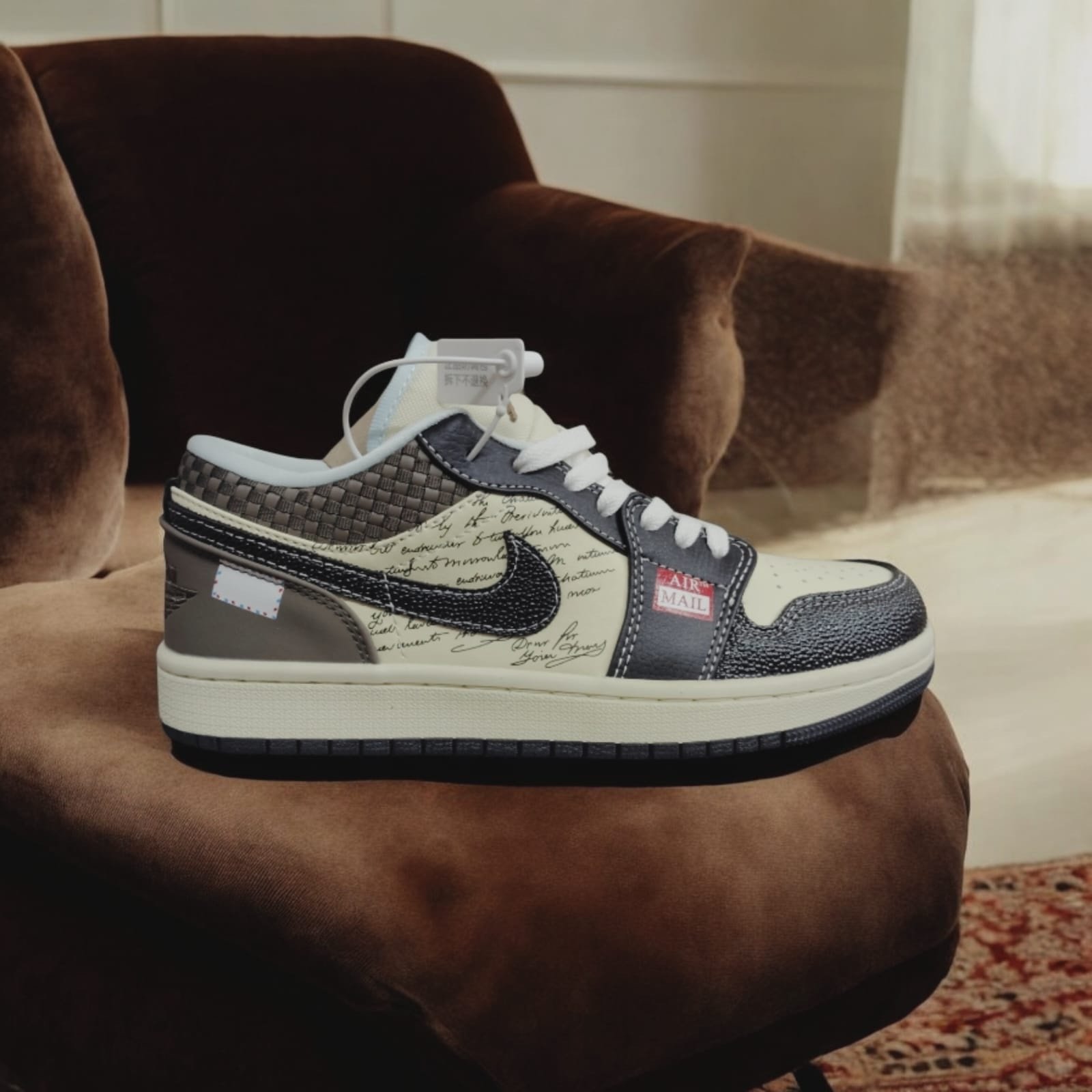 7A Quality Nike Air Jordan 1 Low Print Mail Brown - Image 6