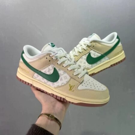 Buy First Copy Louis Vuitton X Nike SB Dunk Low Pro Beige Green Shoes Online India