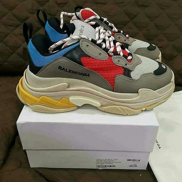 Buy First Copy Balenciaga Triple S Blue Red Shoes Online India