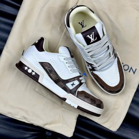 Buy First Copy Louis Vuitton Trainer LV Moka Brown Shoes Online India