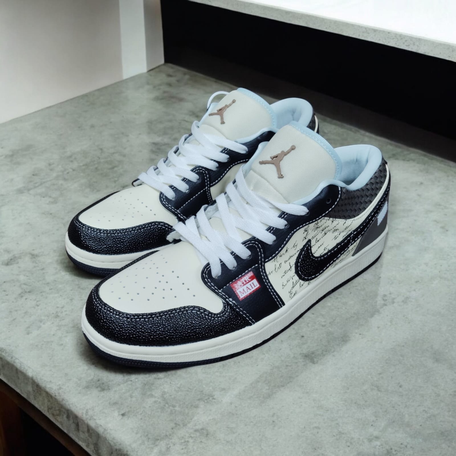 7A Quality Nike Air Jordan 1 Low Print Mail Brown - Image 5