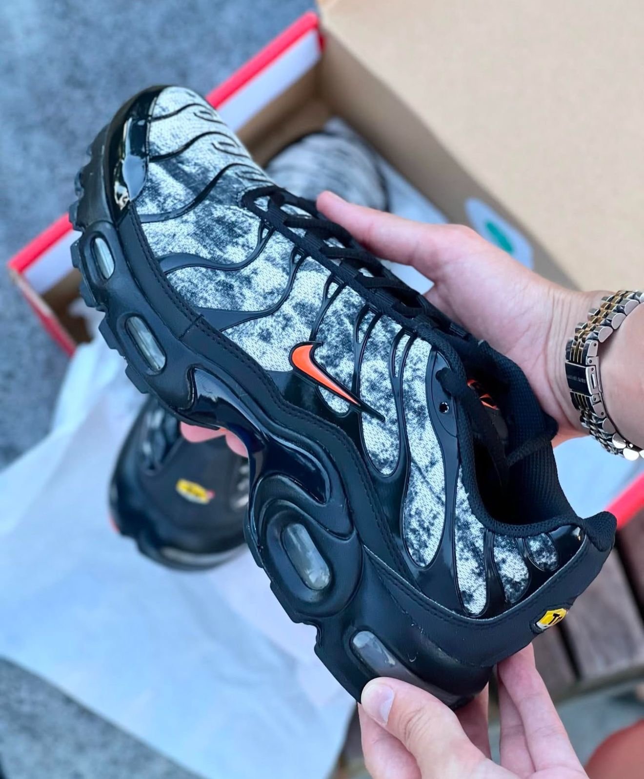 First Copy Nike Airmax Plus TN Black Orange Camo - Image 3