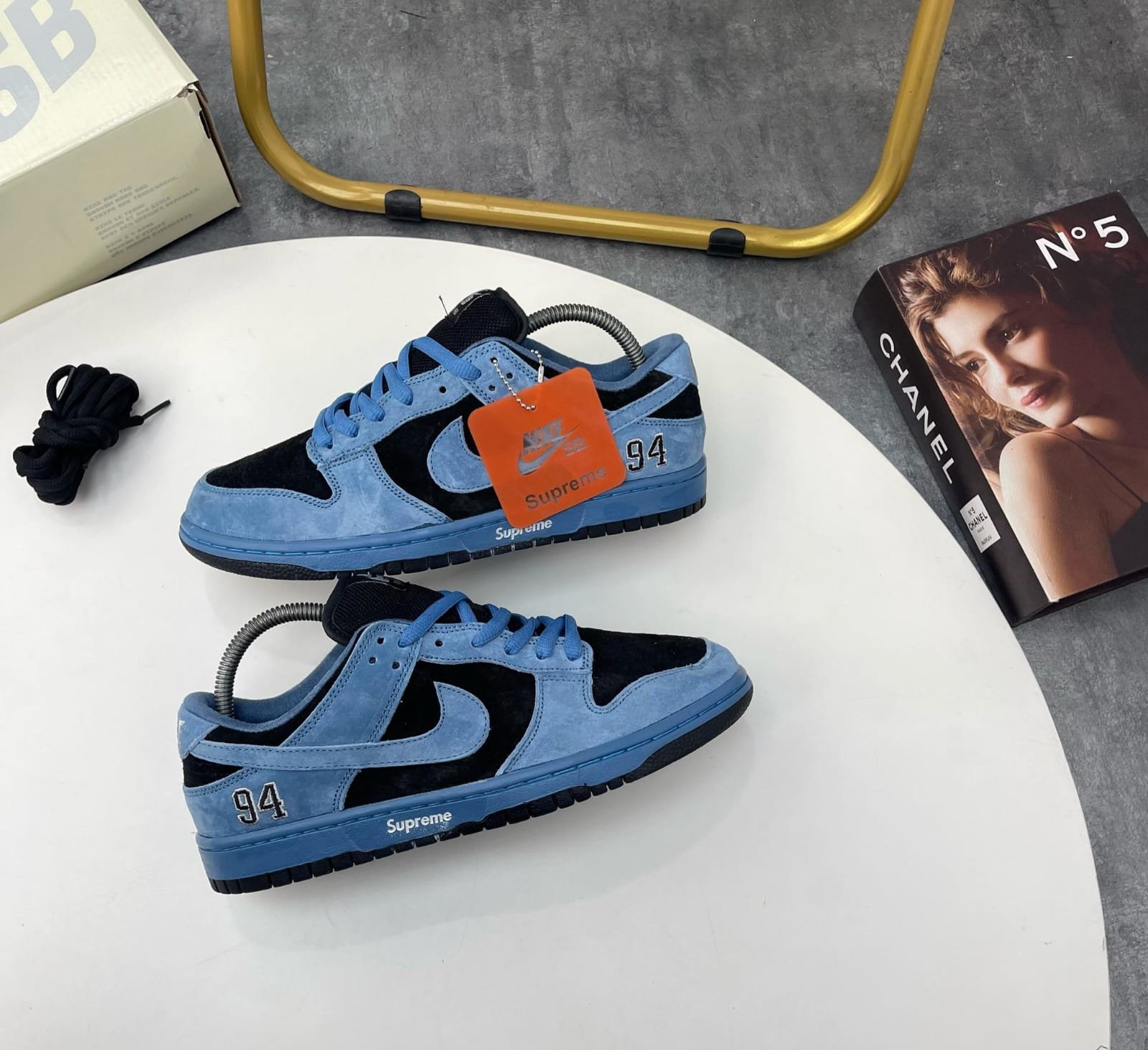 Supreme x Nike SB Dunk Low Ocean Fog - Image 5