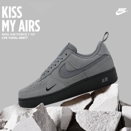 Nikee Airforce 1 07 LV8 SE Reflective Swoosh Cool Grey
