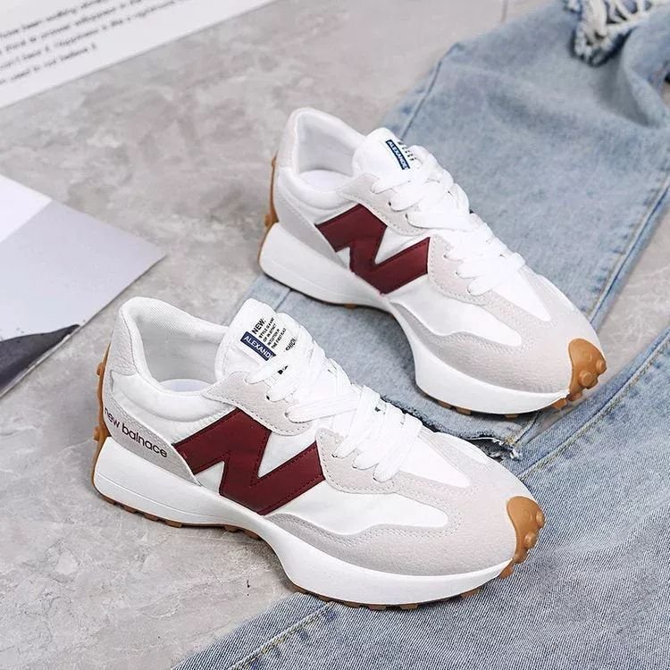 NEW BALANCE 327 BEIGE MAROON - Image 3