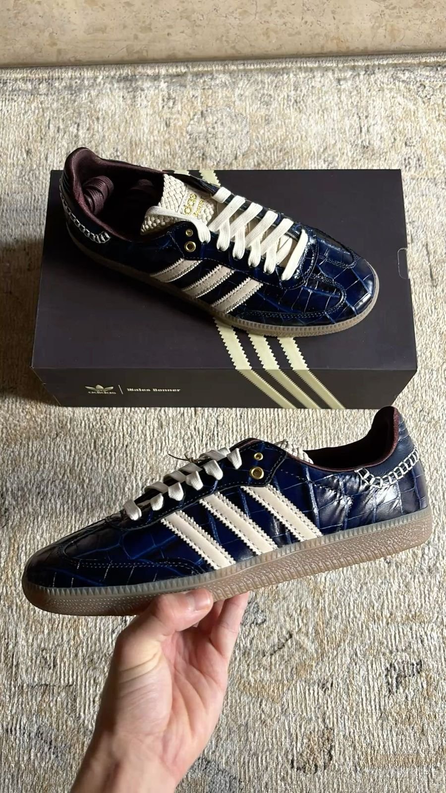 ADIDAS SAMBA X WALES BONNER NAVY CROC - Image 2