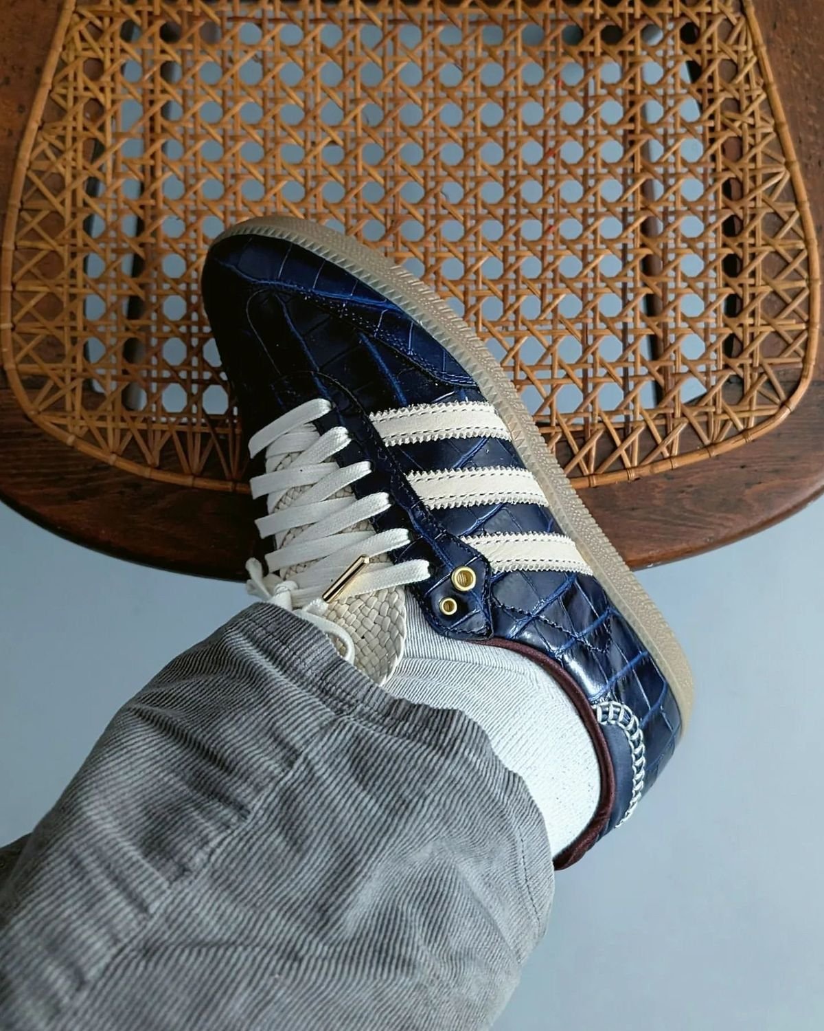 ADIDAS SAMBA X WALES BONNER NAVY CROC - Image 3