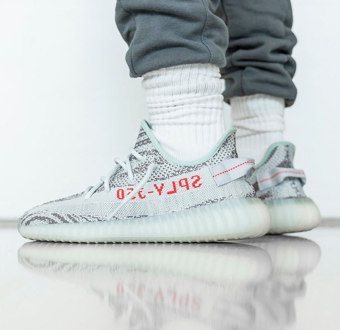 Adidas Yeezy 350 V2 Blue Tint premium Semi UA With Full Accessories - Image 3