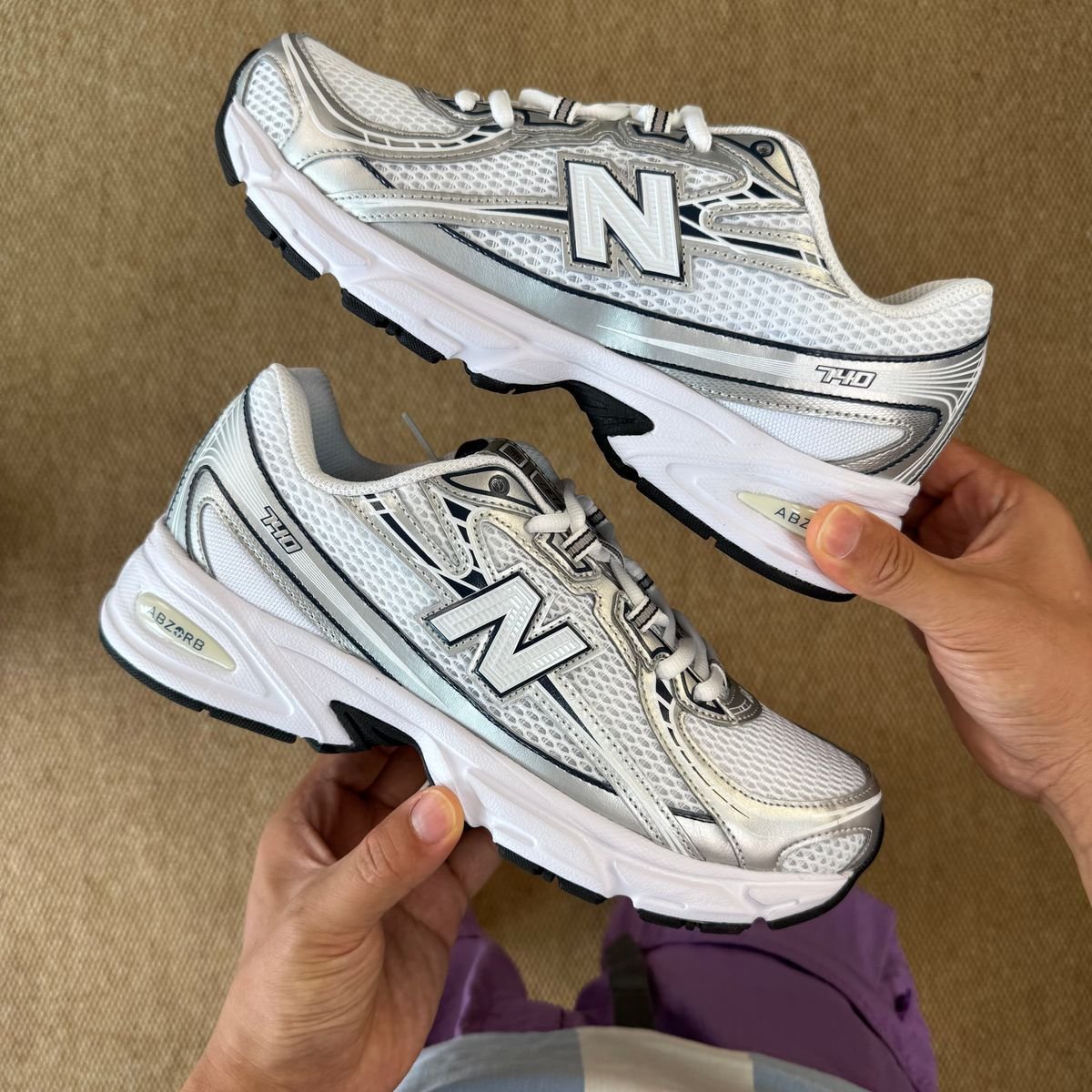 New Balance Unisex 740 Navy with White and Shadow Grey - Image 3