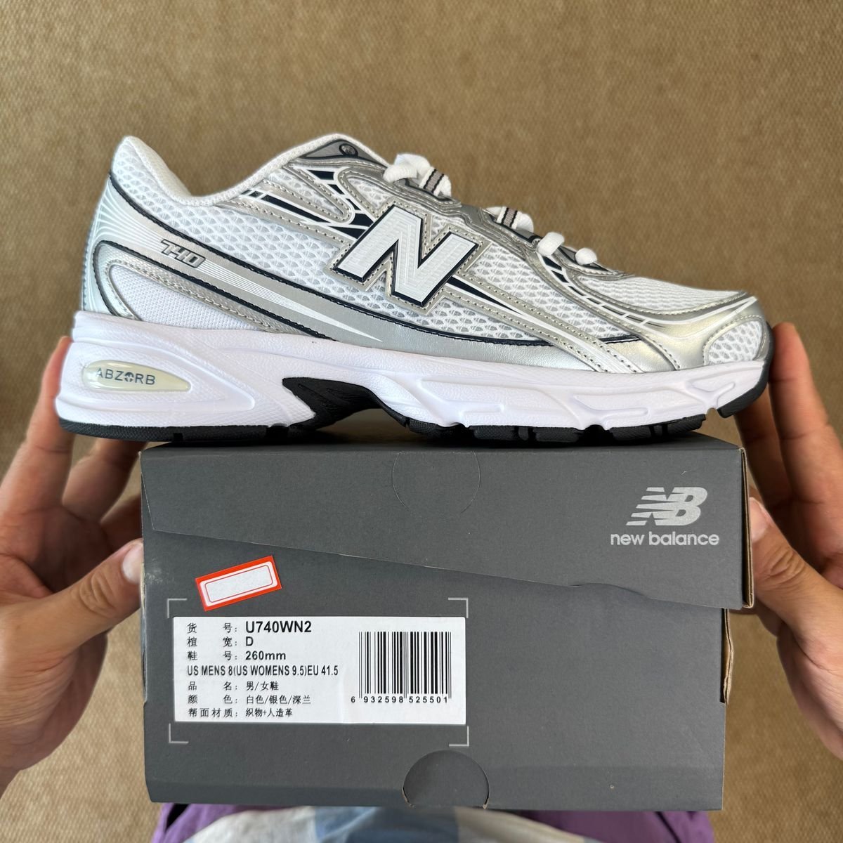 New Balance Unisex 740 Navy with White and Shadow Grey - Image 5