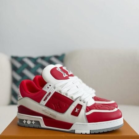LOUIS  VUITTON TRAINER SIGNATURE RED WHITE