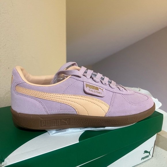 Pumaa palermo sneakers in pink orange - Image 6
