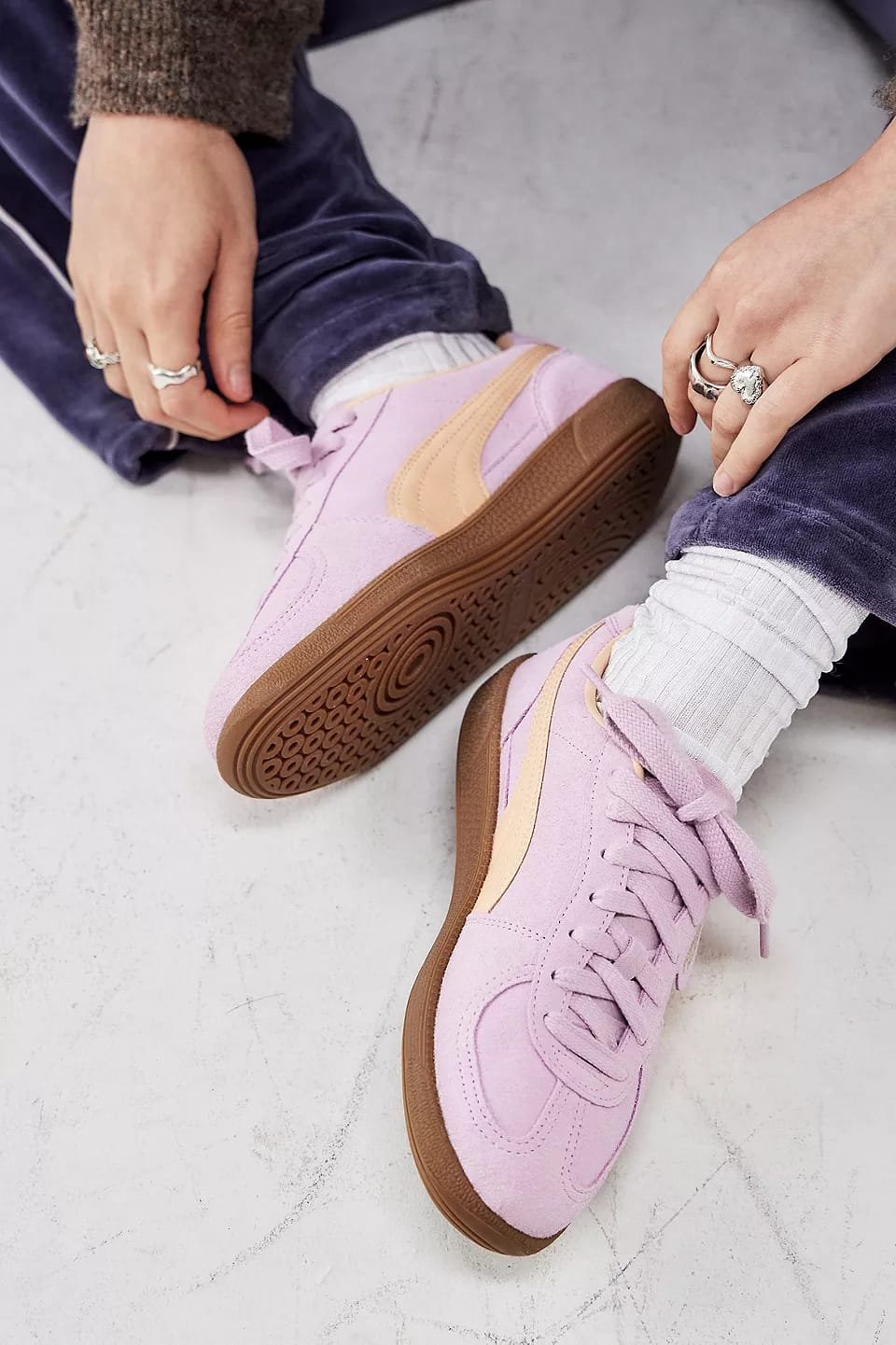 Pumaa palermo sneakers in pink orange - Image 4