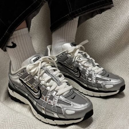 nikee p 6000 white metallic silver