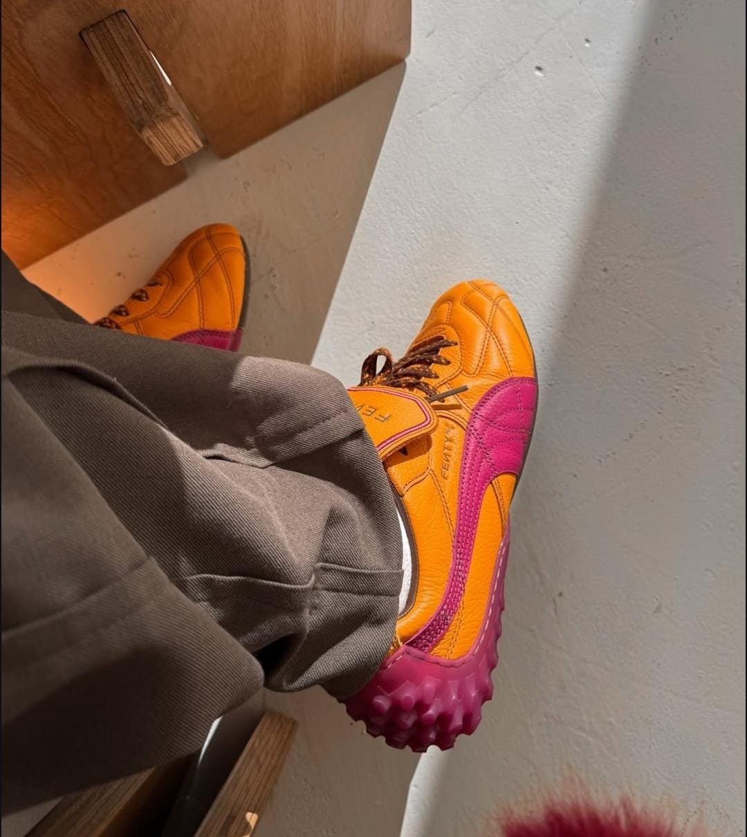 Fenty x Puma Avanti LS Stitched Leather Orange - Image 4
