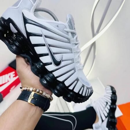 Nikee Shox TL Metallic Silver White Black