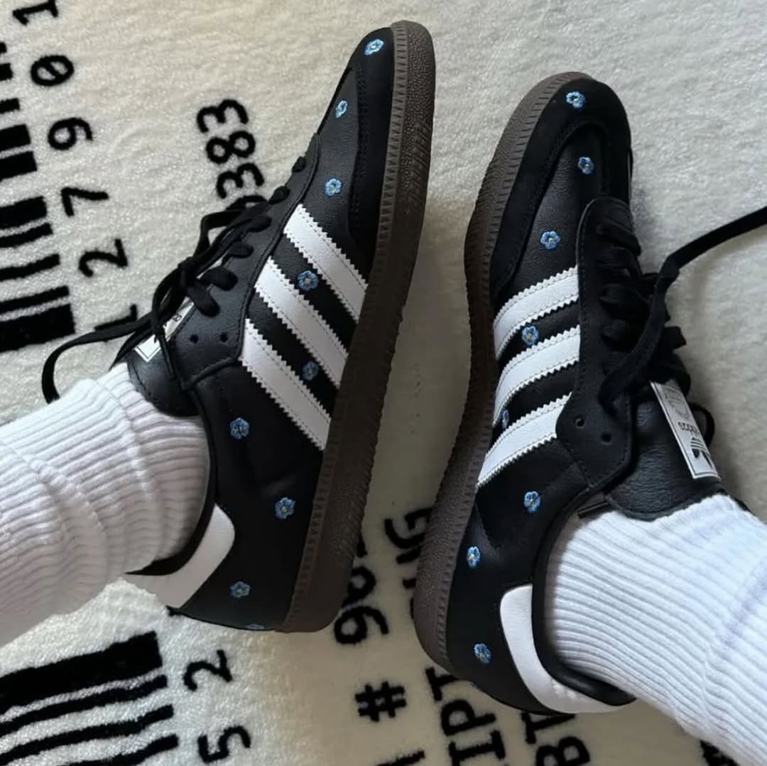 Adidas Originals Samba OG Sneakers Light Blue Floral Core Black womens - Image 4