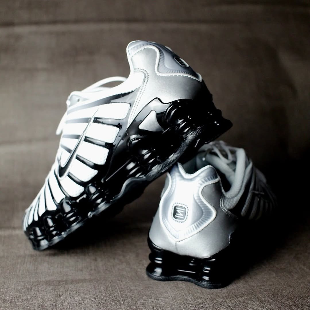 Nikee Shox TL Metallic Silver White Black - Image 2