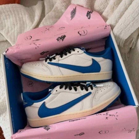 Nike Air Jordan Retro 1 X Travis Scott Fragment Heat Of White Semi Ua Quality With Og Box