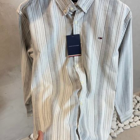 Tommy Hilfige_r Grey & White Striped Shirt 1023