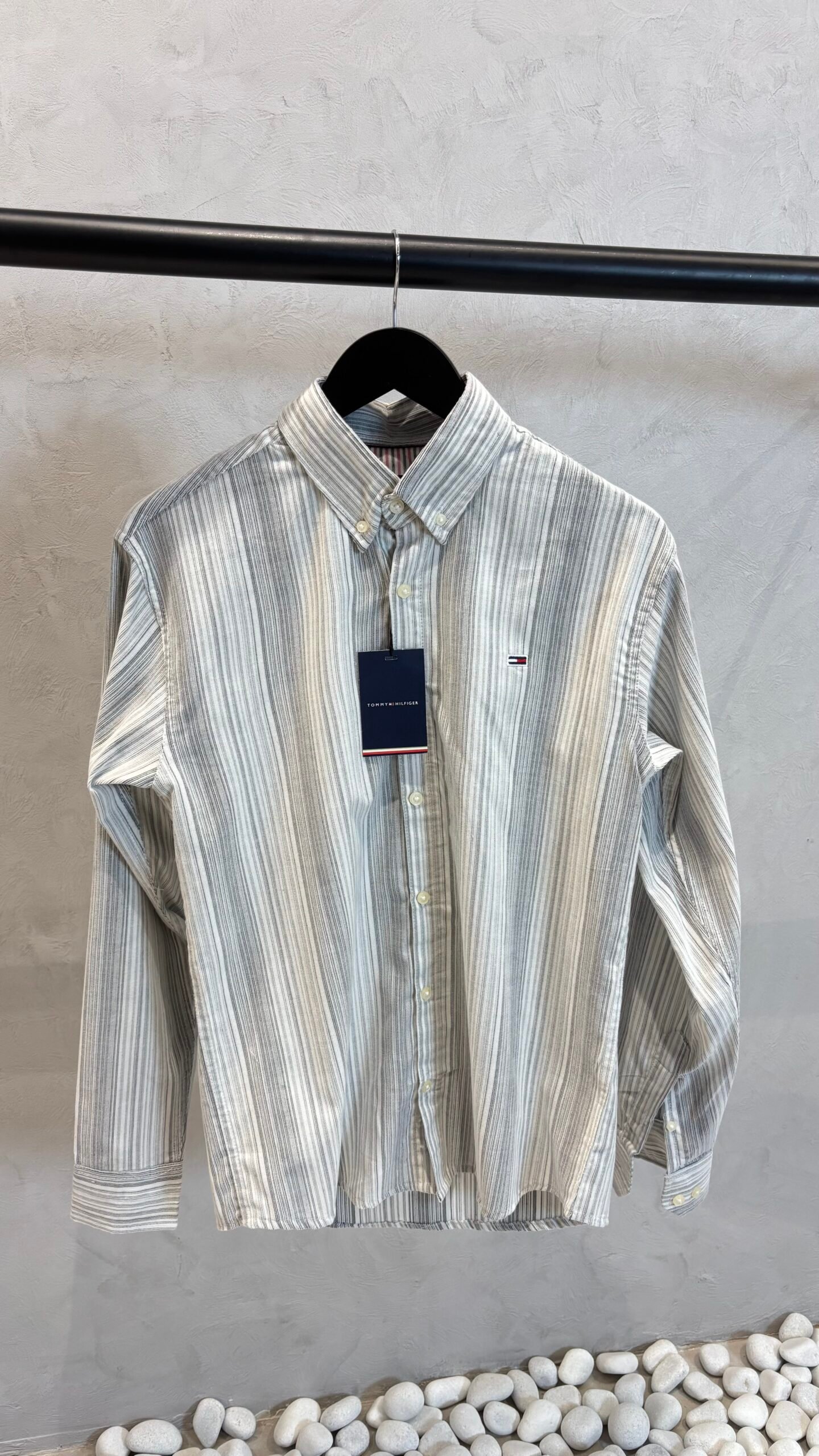 Tommy Hilfige_r Grey & White Striped Shirt 1023 - Image 5