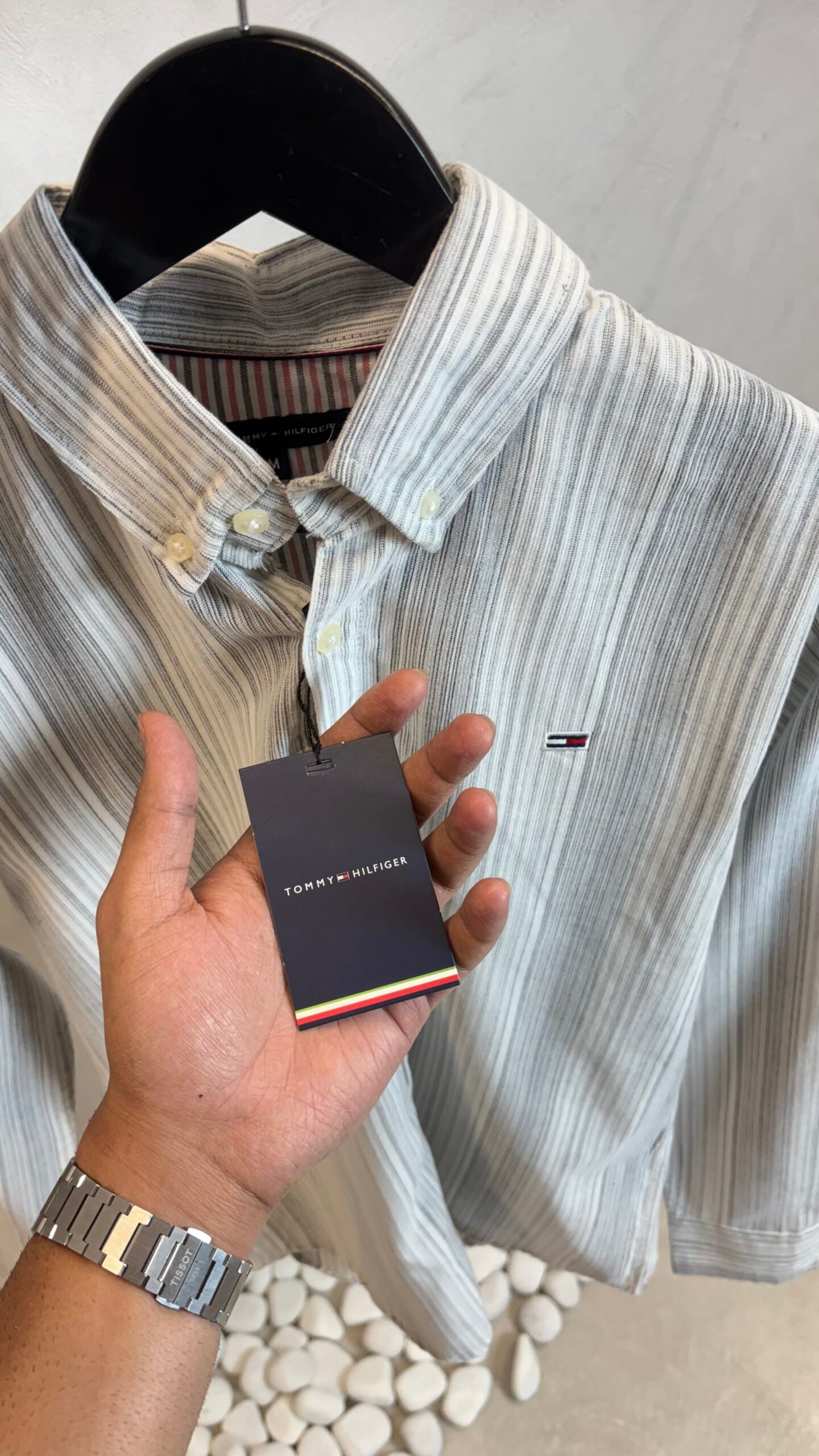 Tommy Hilfige_r Grey & White Striped Shirt 1023 - Image 3