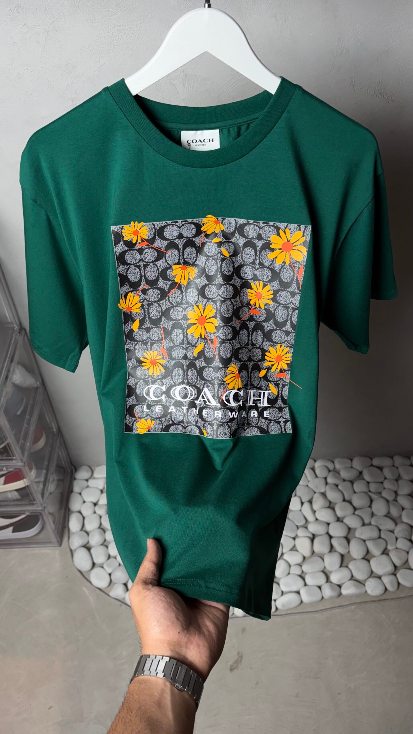 Coac_h Floral Signature Box Graphic T-Shirt Forest Green 1123 - Image 2
