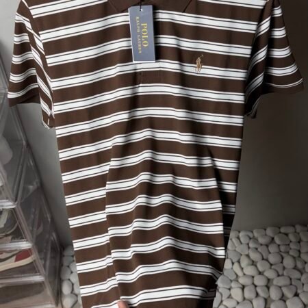 Ralp_h Laure_n Premium Striped Polo T-Shirt With OG Packaging 1345