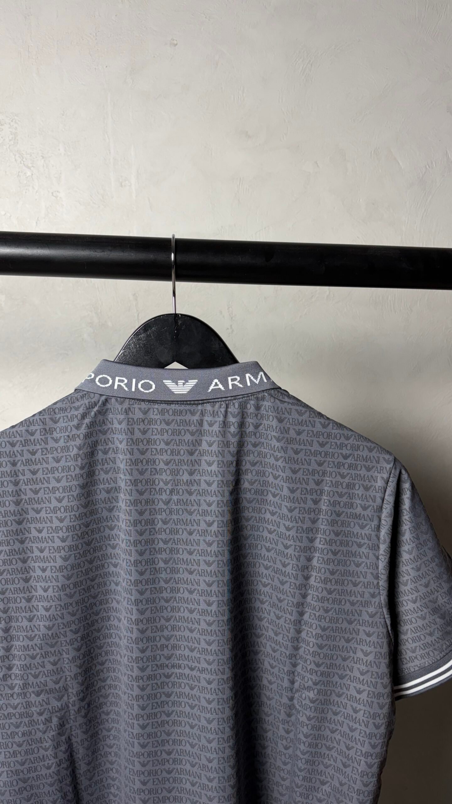 EA7 Empori_o Arman_i Monogram Zip Polo T-Shirt With OG Box Packaging 1392 - Image 2
