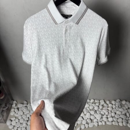 Michael Kor_s White Monogram Polo T-Shirt 1035