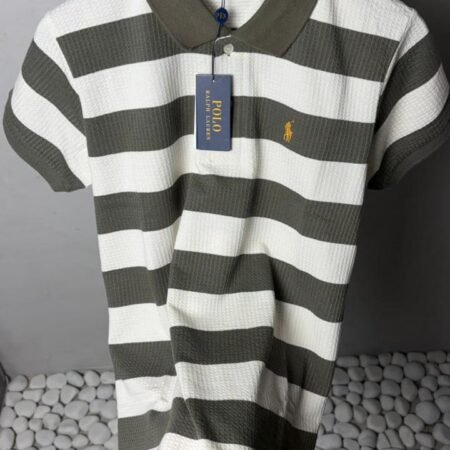Ralp_h Laure_n Premium Knit Striped Polo T-Shirt With OG Box Packaging 1471