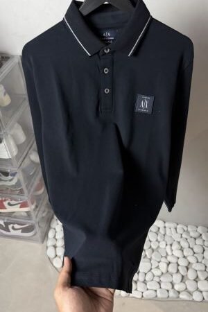 Arman_i Exchange Long Sleeve Polo T-Shirt Blue 1073